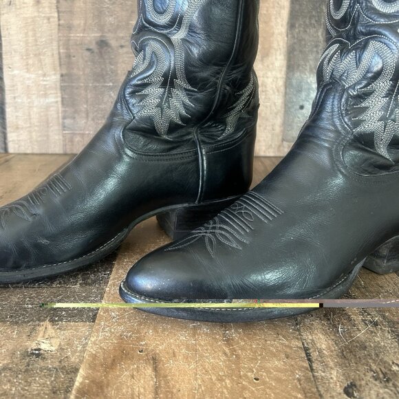 Tony Lama Vintage Classic Black Western Cowboy Boots Mens 9 EE - Picture 12 of 12